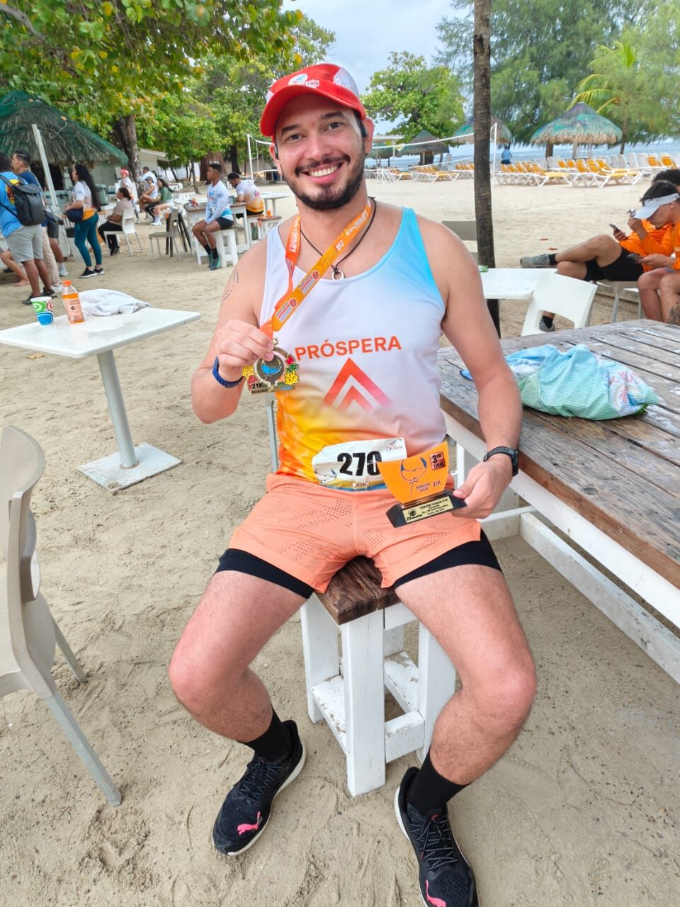 Finishing the race with a medal