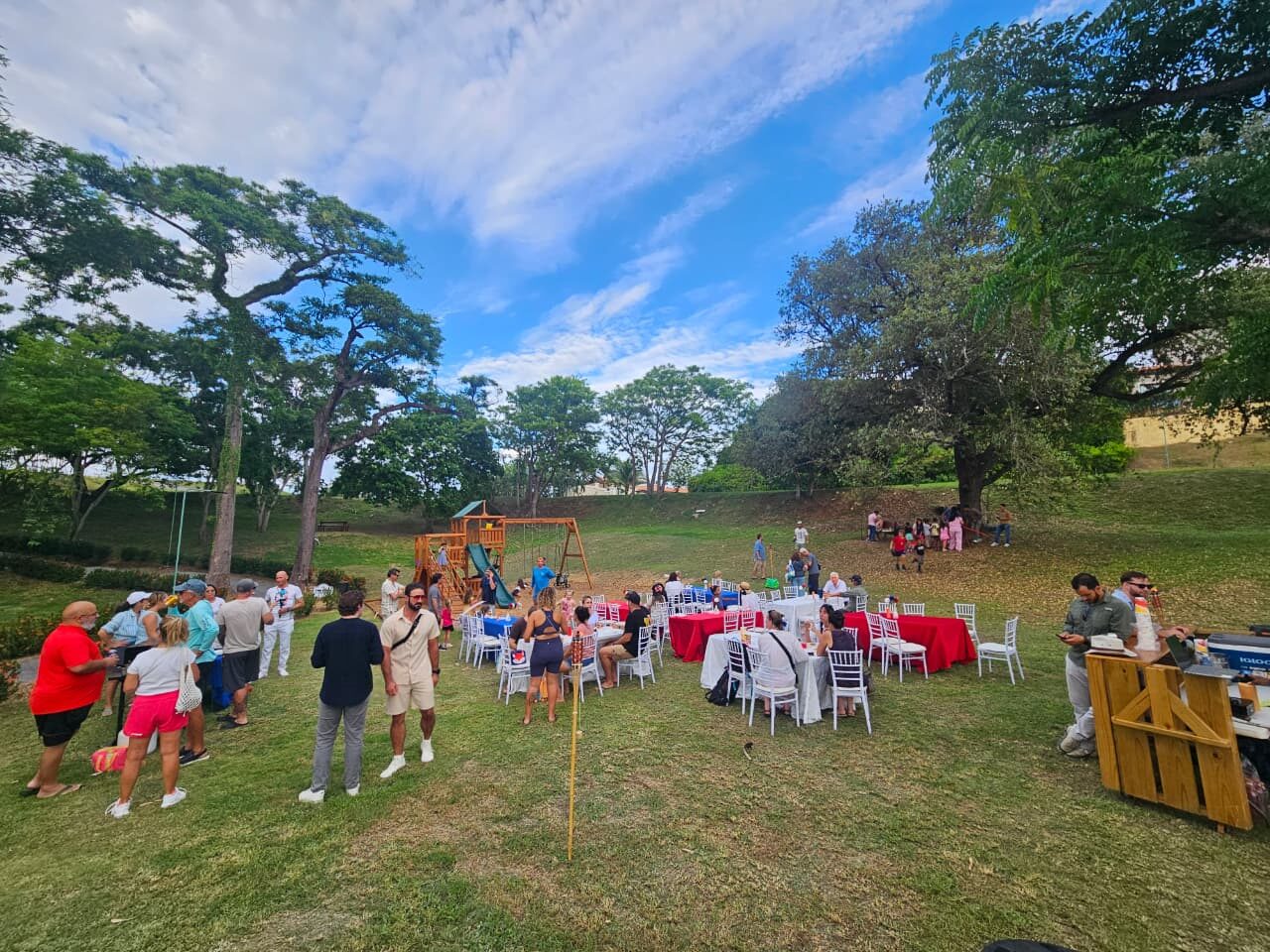 Outdoor community gathering