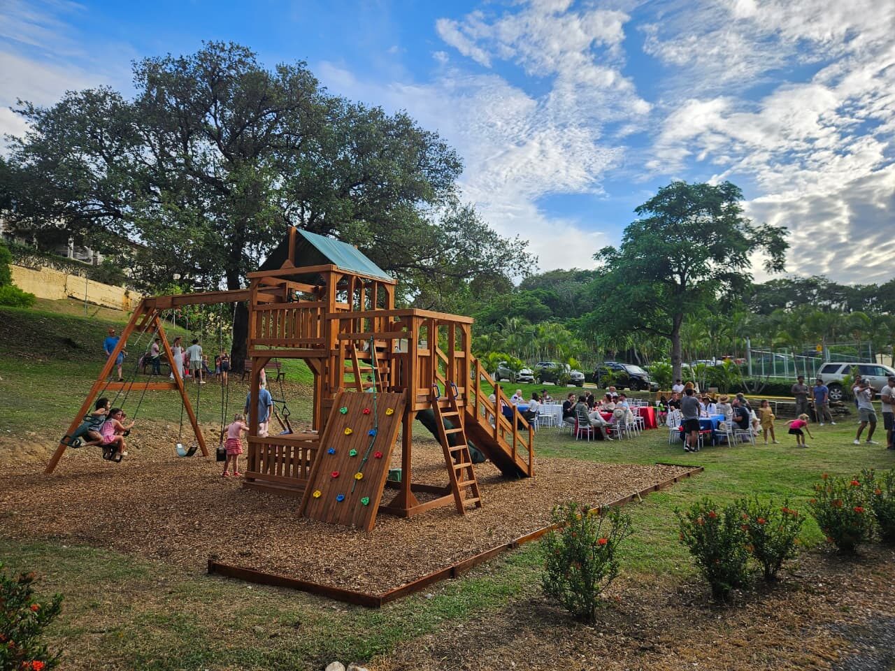 Playground and gathering area at Sunset Park